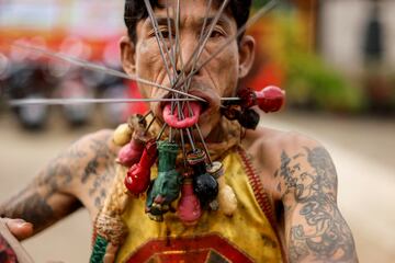 Las impactantes imágenes del Festival Vegetariano de Tailandia