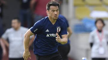 Okazaki, delantero &#039;9&#039; de &aacute;rea de Jap&oacute;n podr&iacute;a perderse el duelo ante Colombia por molestias musculares