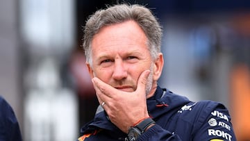 FILE PHOTO: Formula One F1 - British Grand Prix - Silverstone Circuit, Silverstone, Britain - July 6, 2025 Red Bull team principal Christian Horner ahead of the race REUTERS/Andrew Boyers/File Photo
