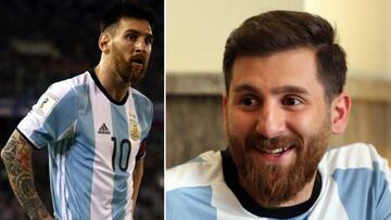 Lionel Messi y su doble iraní, Riza Parstish