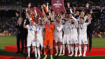 El Real Madrid celebra la conquista del Mundial de Clubes 2014 en Japón.