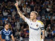 Marco Reus celebra su anotación contra Pachuca en cuartos de final de la Leagues Cup 2025. (LA Galaxy)