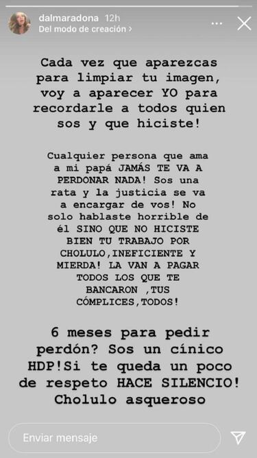 Muerte de Maradona: Dalma le respondió a Leopoldo Luque