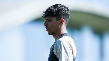 Gabri Veiga durante entrenamiento con el Celta en la Ciudad Deportiva Afouteza.