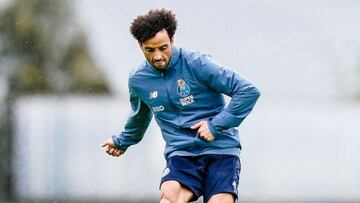 Felipe Anderson en un entrenamiento del Porto