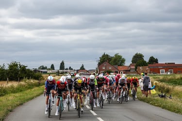 El pelotón durante la etapa.