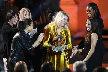 La jugadora noruega del Olympique de Lyon Ada Hegerber, ganadora del Balon de Oro femenino.