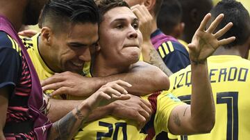 Radamel Falcao y Juan Fernando Quintero en el Mundial de Rusia