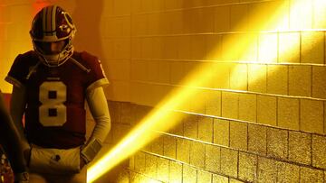 Dec 24, 2017; Landover, MD, USA; Washington Redskins quarterback Kirk Cousins (8) walks down the tunnel to the field prior to the Redskins' game against the Denver Broncos at FedEx Field. The Redskins won 27-11. Mandatory Credit: Geoff Burke-USA TODAY Sports