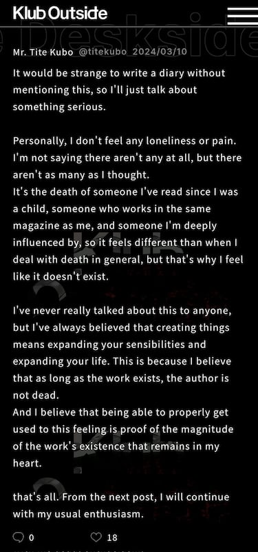 ‘Bleach’ author on the passing of Akira Toriyama: “as long as the work exists, the author is not dead”