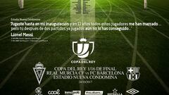 El Murcia pica a Messi para que marque en la Nueva Condomina