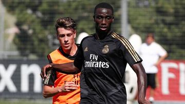 Ferland Mendy, en un entrenamiento del Real Madrid.