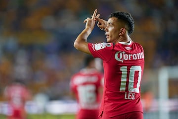   Leonardo Fernandez celebrates his goal 0-1 of Toluca  during the game Tigres UANL vs Toluca, corresponding to first leg match of Quarterfinals of the Torneo Clausura 2023 of the Liga BBVA MX, at Universitario Stadium, on May 11, 2023.

<br><br>

Leonardo Fernandez celebra su gol 0-1 de Toluca durante el partido Tigres UANL vs Toluca, Correspondiente al partido de Ida de Cuartos de Final del Torneo Clausura 2023 de la Liga BBVA MX, en el Estadio Universitario, el 11 de Mayo de 2023.