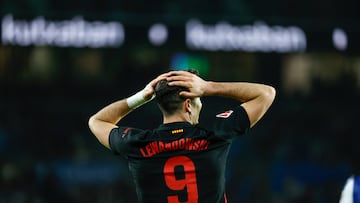 Robert Lewandowski, en el Real Sociedad-Barça de esta temporada.