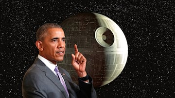 Barack obama estrella de la muerte EEUU USA presidentes estados unidos obama USA Star Wars estrella de la muerte imperio galáctico darth vader conde dooku estrella de la muerte obama