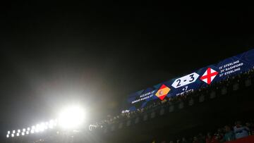 Soccer Football - UEFA Nations League - League A - Group 4 - Spain v England - Estadio Benito Villamarin, Seville, Spain - October 15, 2018 General view of the scoreboard after the match Action Images via Reuters/Carl Recine