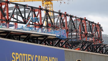 Las obras del Camp Nou continúan a ritmo frenético