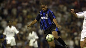 El exjugador del Inter de Milán, Adriano, contra el Real Madrid.
