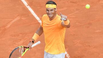 Rafael Nadal celebra su victoria ante Alexander Zverev en la final del Masters 1.000 de Roma disputada en el Foro Itálico.