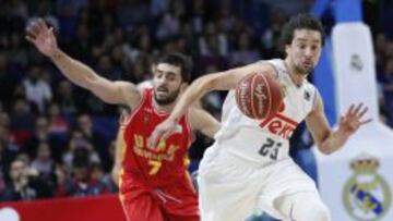 Sergio Llull se marcha en un contraataque.