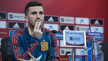 Gayà, en la rueda de prensa previa al España-Noruega de este sábado en Valencia.