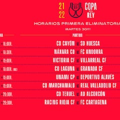 Ya se conocen los horarios y las teles de la 1ª ronda de la Copa