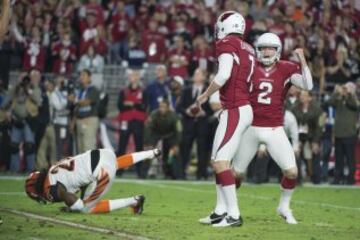 Catanzaro, kicker de los Cardinals tras anotar el field goal de la victoria.