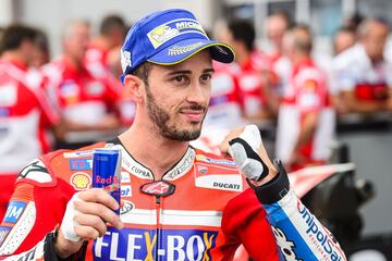 Dovizioso celebrando después de la sesión clasificatoria del GP de Austria. 