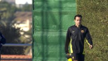 Xavi, en el entrenamiento