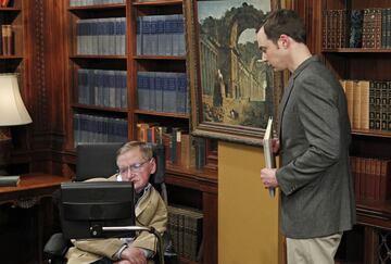 Stephen Hawking aparece en el episodio de la quinta temporada "La excitación Hawking". En este episodio Howard es contratado para mejorar el sistema de la silla de ruedas de Hawking. Sheldon aprovecha esta oportunidad para presentarle al famoso físico un trabajo sobre el Bosón de Higgs. Al verlo, Hawking señaló con ironía un error aritmético de Sheldon, quien se desmaya por la vergüenza. 