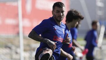 Correa, en un entrenamiento del Atlético.