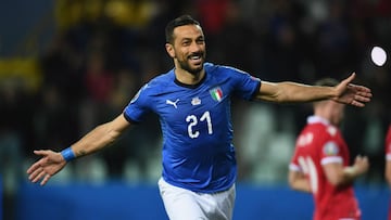 Mancini lauds Quagliarella as veteran breaks Italy record