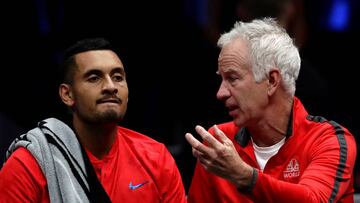 Nick Kyrgios y John McEnroem durante la Laver Cup.