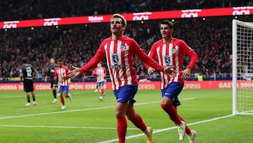 1-0. Antoine Griezmann celebra el primer gol que marca en el minuto 63 de partido.