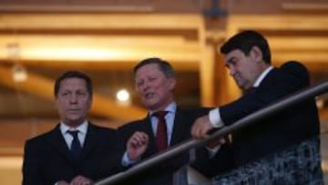 Desde la izquierda, el presidente del Comit&eacute; Ol&iacute;mpico Ruso, Alexander Zhukov; el jefe de la administraci&oacute;n presidencial, Sergei Ivanov, y el ministro del Deporte, Vitaly Mutko.