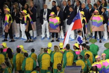 El Team Chile en el Maracaná para la ceremonia.