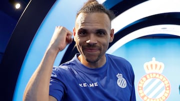 Martin Braithwaite, en la fiesta de celebración del ascenso.