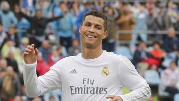 Ronaldo celebrates Real Madrid&#039;s fifth goal at the Coliseum.