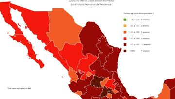 Mapa y casos de coronavirus en México por estados hoy 5 de agosto