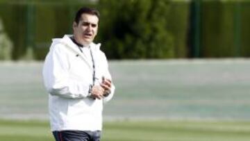 José Sandoval en su primer entrenamiento