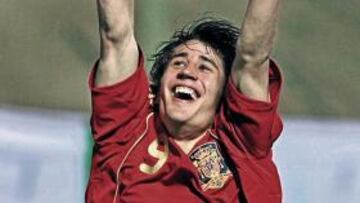 <b>HACIA ARRIBA. </b>Bojan Krkic celebra un gol con la Sub-21.