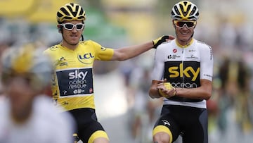 Geraint Thomas recibe el reconocimiento de Chris Froome.