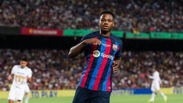 Ansu Fati durante el partido entre los Pumas de la UNAM y el Barcelona por el trofeo Joan Gamper.