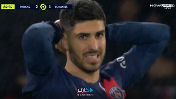 La jugada de Asensio tras dos meses lesionado que le dej¨® esta cara que no pudo disimular