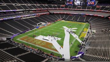 Preparations are underway at Allegiant Stadium ahead of the NFL¡¯s Super Bowl LVIII in Las Vegas, Nevada, U.S., February 9, 2024. REUTERS/Brian Snyder