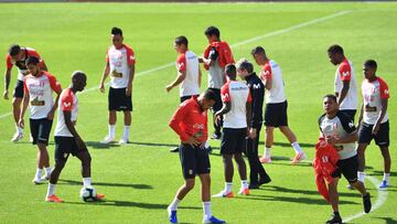 Peru&#039;s national football team holds a training session in Sao Paulo, Brazil, on June 20, 2019, during the Copa America football tournament. (Photo by Nelson ALMEIDA / AFP)