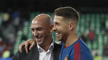 Luis Rubiales y Sergio Ramos.