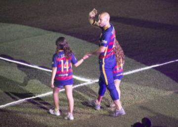 El Barcelona campeón de la Liga BBVA y Copa del Rey. Mascherano.