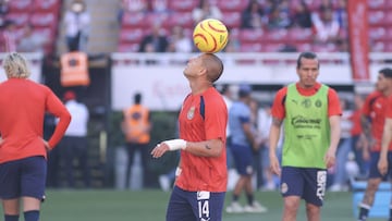     Javier -Chicharito- Hernandez of Guadalajara during the 11th round match between Guadalajara and Leon as part of the Torneo Clausura 2024 Liga BBVA MX at Akron Stadium on March 09, 2024 in Guadalajara, Jalisco, Mexico.