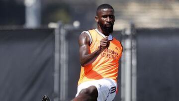 Antonio Rüdiger, en un entrenamiento con el Real Madrid.